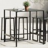 Table de bar noir 100x100x110 cm acier enduit de poudre 