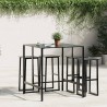 Table de bar noir 100x100x110 cm acier enduit de poudre 