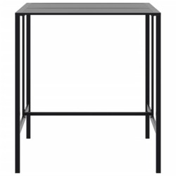 Table de bar noir 100x100x110 cm acier enduit de poudre 