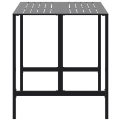 Table de bar noir 100x100x110 cm acier enduit de poudre 