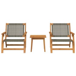 Chaises de Jardin avec Table - 3 pièces en Bois d'Acacia Massif Gris 