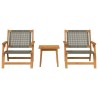 Chaises de Jardin avec Table - 3 pièces en Bois d'Acacia Massif Gris 