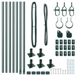 Ensemble de poteaux de clôture 7 pcs Vert Ø32mm 70 cm 
