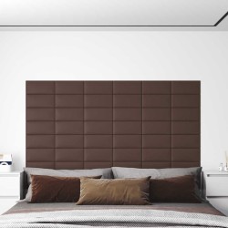 Panneaux muraux 12 pcs Marron 30x15 cm Similicuir 0,54 m² 