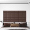 Panneaux muraux 12 pcs Marron 30x15 cm Similicuir 0,54 m² 