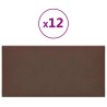 Panneaux muraux 12 pcs Marron 30x15 cm Similicuir 0,54 m² 