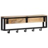 Porte-manteau 87x10x27 cm bois de manguier massif brut 