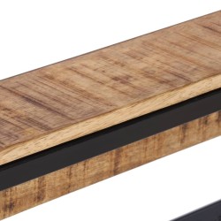 Porte-manteau 87x10x27 cm bois de manguier massif brut 