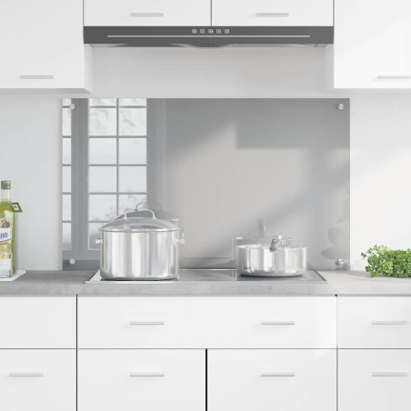 Éclairage de dosseret de cuisine gris clair 100x60x0,6 cm verre trempé 