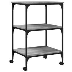 Support d'imprimante 3 niveaux sonoma gris 50x41x75 cm 