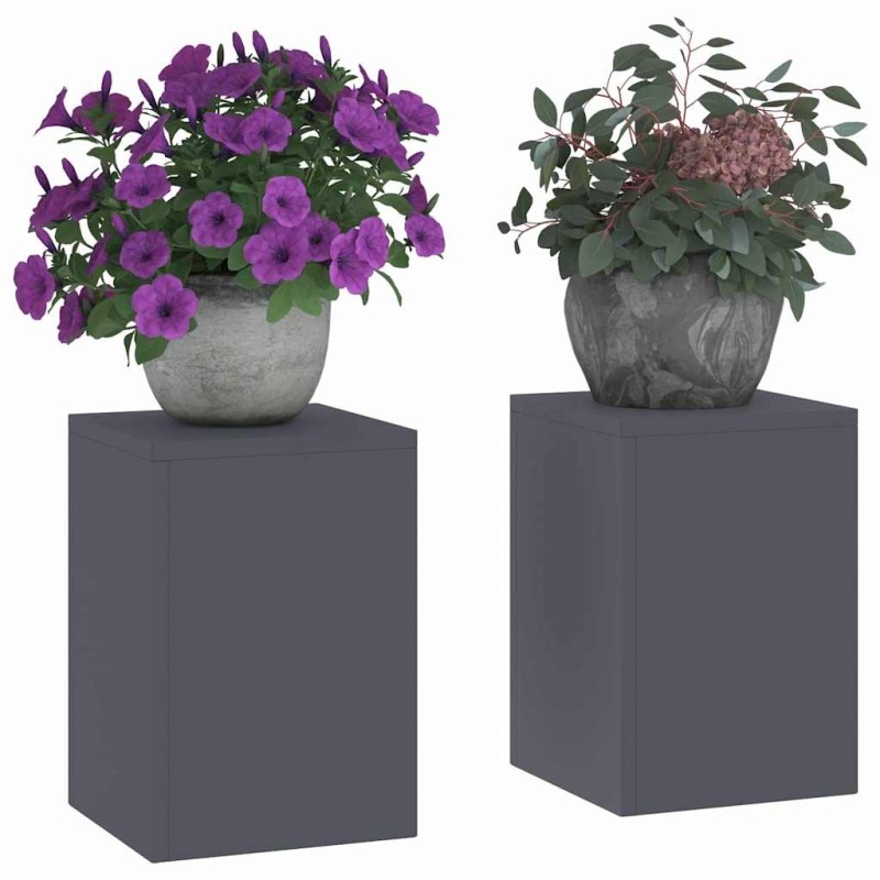 Supports de Plantes d'Extérieur Pillar 2 pcs Anthracite 24x24x35 cm Acier 