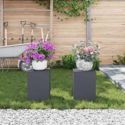 Supports de Plantes d'Extérieur Pillar 2 pcs Anthracite 24x24x35 cm Acier 
