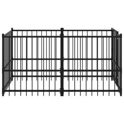 Chenil pour chien Noir 193,5x97x100 cm Acier 