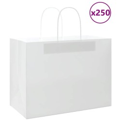 Sacs en papier 250 pcs avec poignées blanc 32x17x25 cm 