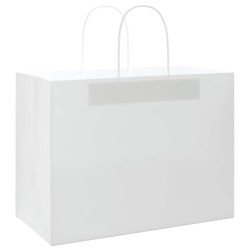 Sacs en papier 250 pcs avec poignées blanc 32x17x25 cm 