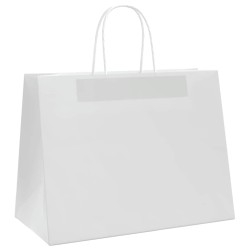 Sacs en papier 250 pcs avec poignées blanc 32x17x25 cm 