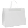 Sacs en papier 250 pcs avec poignées blanc 32x17x25 cm 