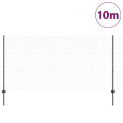 Poteaux de clôture 10 pcs U-Channel Gris 120 cm Acier 