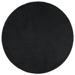 Tapis OVIEDO à poils courts noir Ø 120 cm 