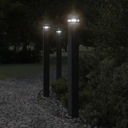 Lampadaire d'extérieur avec sortie noir 110 cm aluminium 