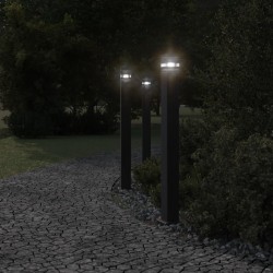Lampadaire d'extérieur avec sortie noir 110 cm aluminium 