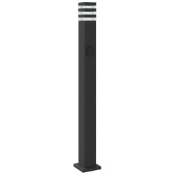 Lampadaire d'extérieur avec sortie noir 110 cm aluminium 