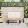 Set de Salle à Manger de Jardin 2 Pièces avec Coussins en Poly Rattan Naturel 