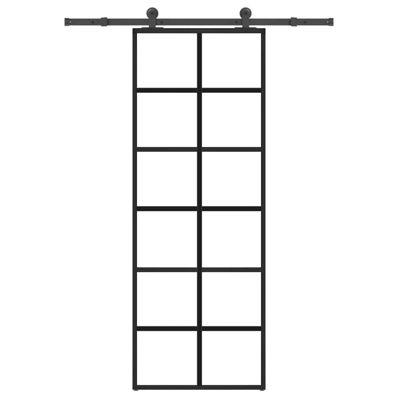 Porte coulissante avec kit de quincaillerie 76x205 cm Verre ESG 