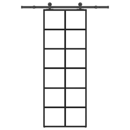 Porte coulissante avec kit de quincaillerie 76x205 cm Verre ESG 