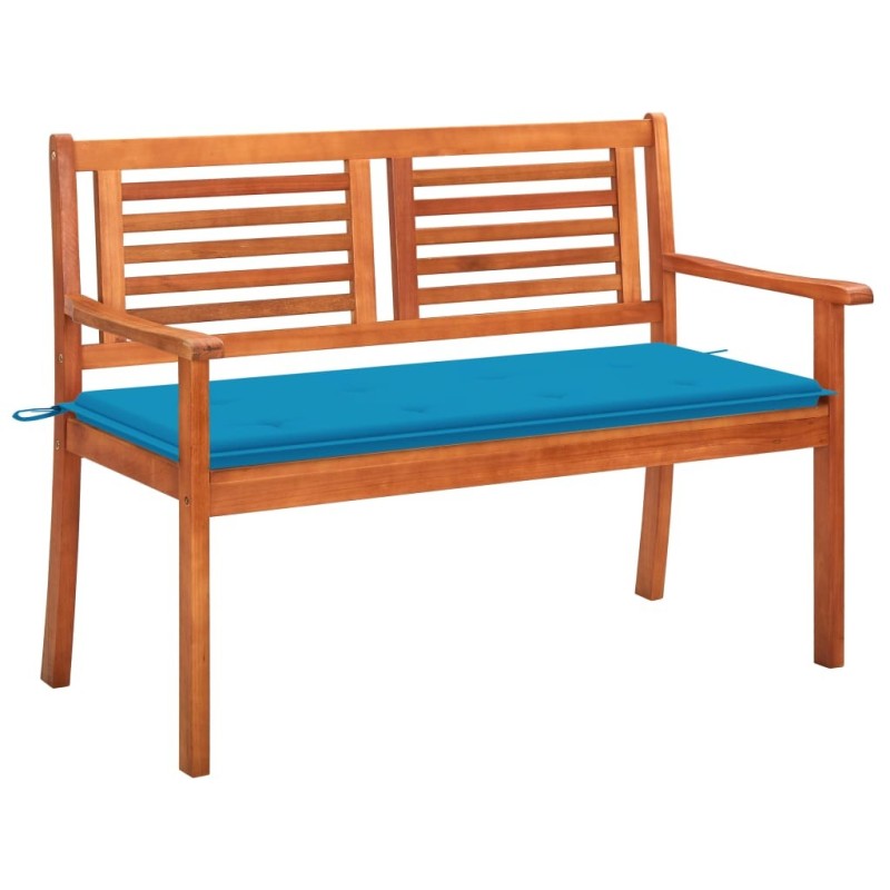Banc de jardin 2 places avec coussin 120 cm Bois d'eucalyptus Banc de jardin 2 places avec coussin 120 cm Bois d'eucalyptus
