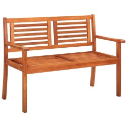Banc de jardin 2 places avec coussin 120 cm Bois d'eucalyptus 