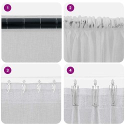 Rideaux 2 pcs Gris clair 140 x 140 cm Polyester 