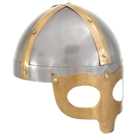Casque de viking de réplique antique pour GN Argenté Acier 