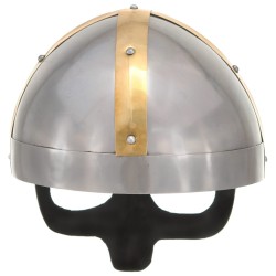 Casque de viking de réplique antique pour GN Argenté Acier 