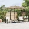 Parasol de jardin avec LED et mât en acier marron 290x290x238cm 