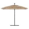 Parasol de jardin avec LED et mât en acier marron 290x290x238cm 