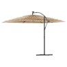 Parasol de jardin avec LED et mât en acier marron 290x290x238cm 