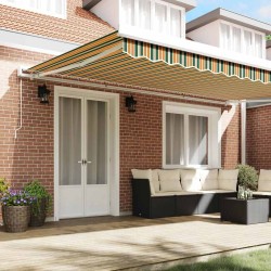 Tissu de remplacement pour store pour cadre 5x3 m vert et jaune 