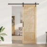 Porte coulissante avec kit de matériel 83x232 cm en bois massif de pin 