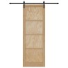 Porte coulissante avec kit de matériel 83x232 cm en bois massif de pin 