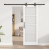 Porte coulissante avec set de matériel 'ORKDAL'en bois massif blanc et verre 