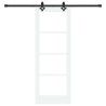 Porte coulissante avec set de matériel 'ORKDAL'en bois massif blanc et verre 