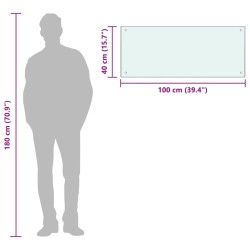 Dosseret de cuisine Blanc 100x40 cm Verre trempé 