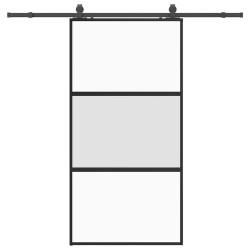 Porte coulissante avec kit de quincaillerie noir 102,5x205 cm 