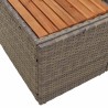 Canapé de jardin 2 places avec rangement et coussins gris en poly rattan 