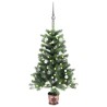 Arbre de Noël artificiel pré-éclairé et boules 65 cm vert 