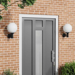 Appliques murales 2 pcs Acier inoxydable noir IP44 