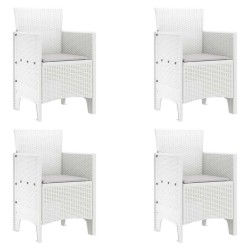 Ensemble de salle à manger de jardin 5 pcs Blanc Rotin 