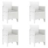 Ensemble de salle à manger de jardin 5 pcs Blanc Rotin 