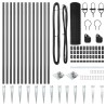 Set de poteaux de clôture Ensemble de 2 Gris Plastique 25 x 1 m 